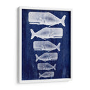 Familia Ballena Blanco En Azul - Fab Funky | Cuadro decorativo de Canvas Lab