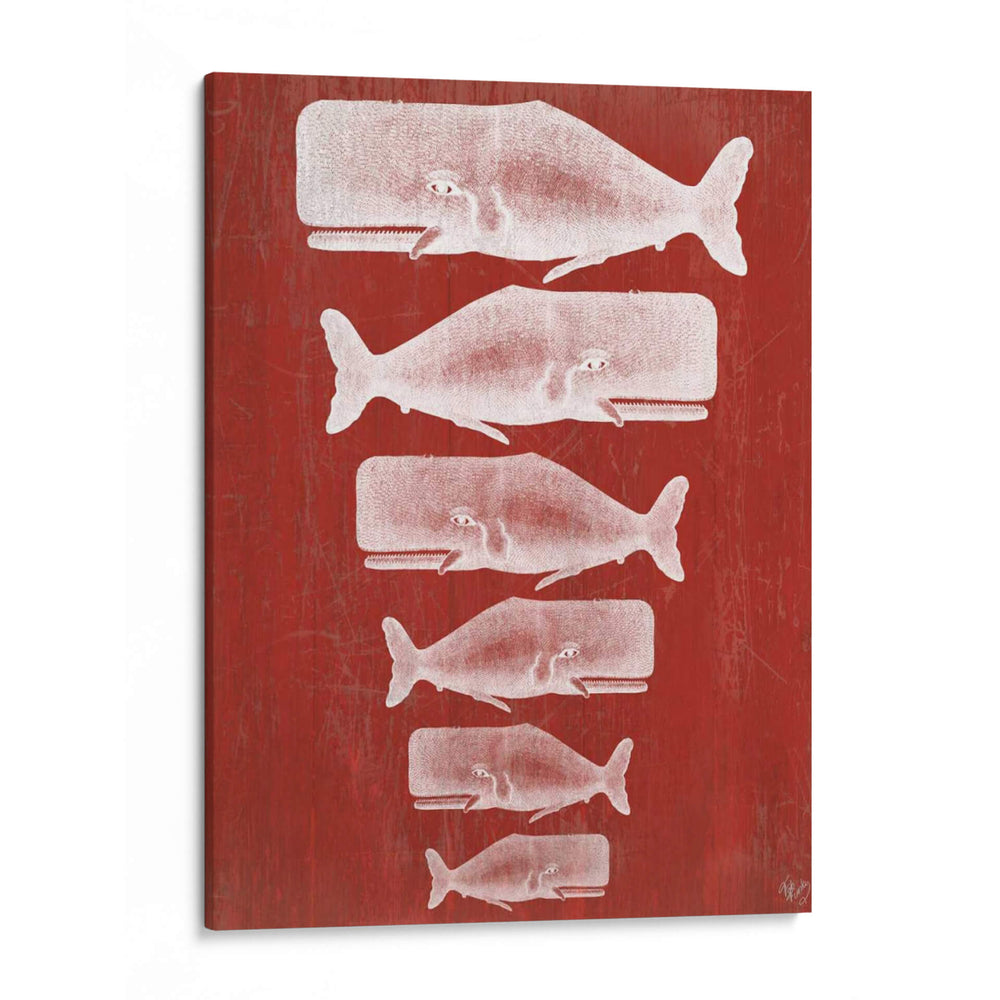 Familia Ballena Blanco En Red - Fab Funky | Cuadro decorativo de Canvas Lab
