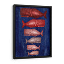 Familia De Ballena Roja En Azul - Fab Funky | Cuadro decorativo de Canvas Lab