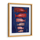 Familia De Ballena Roja En Azul - Fab Funky | Cuadro decorativo de Canvas Lab