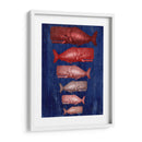 Familia De Ballena Roja En Azul - Fab Funky | Cuadro decorativo de Canvas Lab