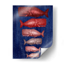 Familia De Ballena Roja En Azul - Fab Funky | Cuadro decorativo de Canvas Lab