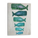 Familia De Ballena Verde En Blanco - Fab Funky | Cuadro decorativo de Canvas Lab