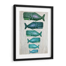 Familia De Ballena Verde En Blanco - Fab Funky | Cuadro decorativo de Canvas Lab