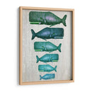 Familia De Ballena Verde En Blanco - Fab Funky | Cuadro decorativo de Canvas Lab