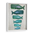 Familia De Ballena Verde En Blanco - Fab Funky | Cuadro decorativo de Canvas Lab