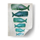 Familia De Ballena Verde En Blanco - Fab Funky | Cuadro decorativo de Canvas Lab