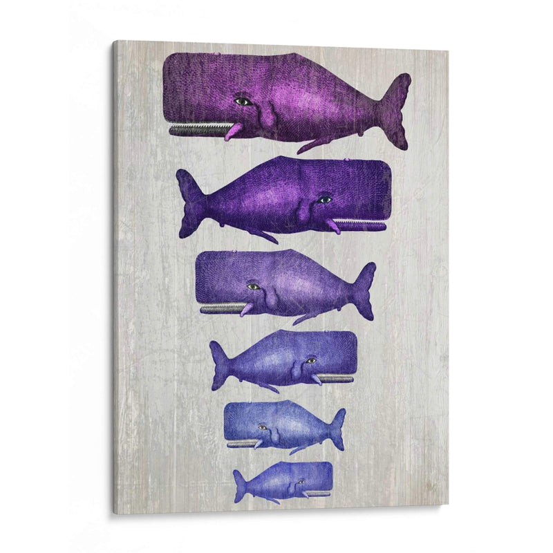 Familia De Ballena Púrpura En Blanco - Fab Funky | Cuadro decorativo de Canvas Lab