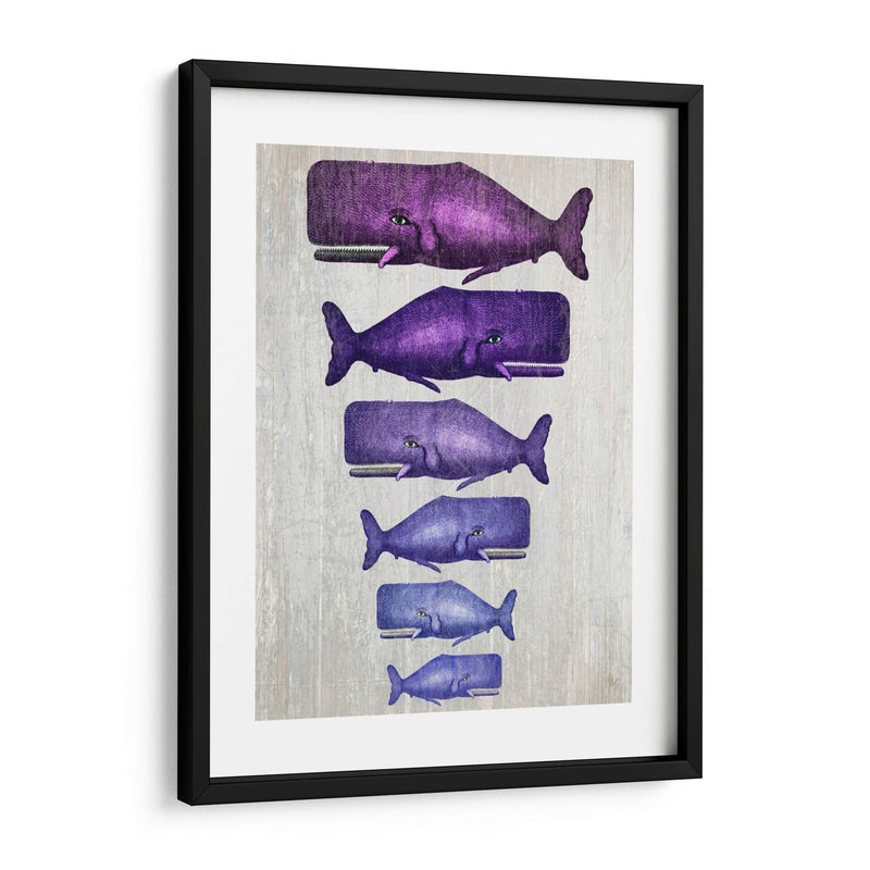 Familia De Ballena Púrpura En Blanco - Fab Funky | Cuadro decorativo de Canvas Lab