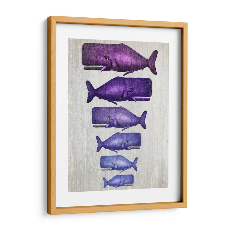 Familia De Ballena Púrpura En Blanco - Fab Funky | Cuadro decorativo de Canvas Lab