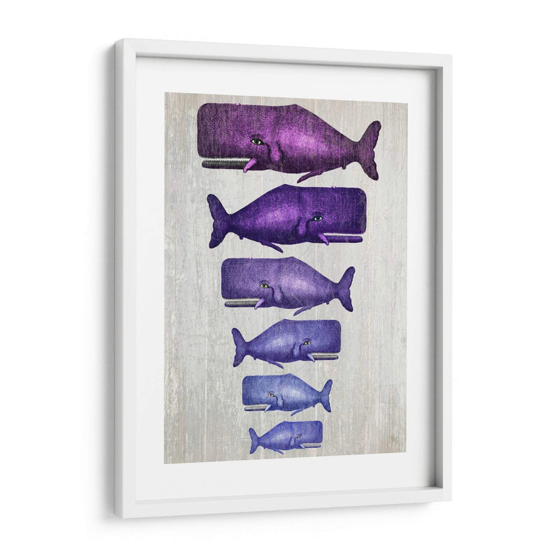 Familia De Ballena Púrpura En Blanco - Fab Funky | Cuadro decorativo de Canvas Lab