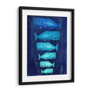 Ballena Familia Azul En Azul - Fab Funky | Cuadro decorativo de Canvas Lab