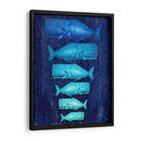 Ballena Familia Azul En Azul - Fab Funky | Cuadro decorativo de Canvas Lab