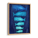 Ballena Familia Azul En Azul - Fab Funky | Cuadro decorativo de Canvas Lab