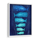 Ballena Familia Azul En Azul - Fab Funky | Cuadro decorativo de Canvas Lab