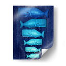 Ballena Familia Azul En Azul - Fab Funky | Cuadro decorativo de Canvas Lab