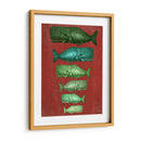 Familia De Ballena Verde En Rojo - Fab Funky | Cuadro decorativo de Canvas Lab