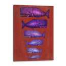Familia De Ballena Púrpura En Rojo - Fab Funky | Cuadro decorativo de Canvas Lab