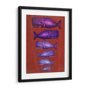 Familia De Ballena Púrpura En Rojo - Fab Funky | Cuadro decorativo de Canvas Lab