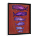 Familia De Ballena Púrpura En Rojo - Fab Funky | Cuadro decorativo de Canvas Lab