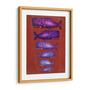 Familia De Ballena Púrpura En Rojo - Fab Funky | Cuadro decorativo de Canvas Lab
