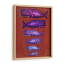 Familia De Ballena Púrpura En Rojo - Fab Funky | Cuadro decorativo de Canvas Lab