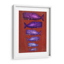 Familia De Ballena Púrpura En Rojo - Fab Funky | Cuadro decorativo de Canvas Lab