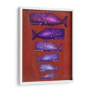 Familia De Ballena Púrpura En Rojo - Fab Funky | Cuadro decorativo de Canvas Lab