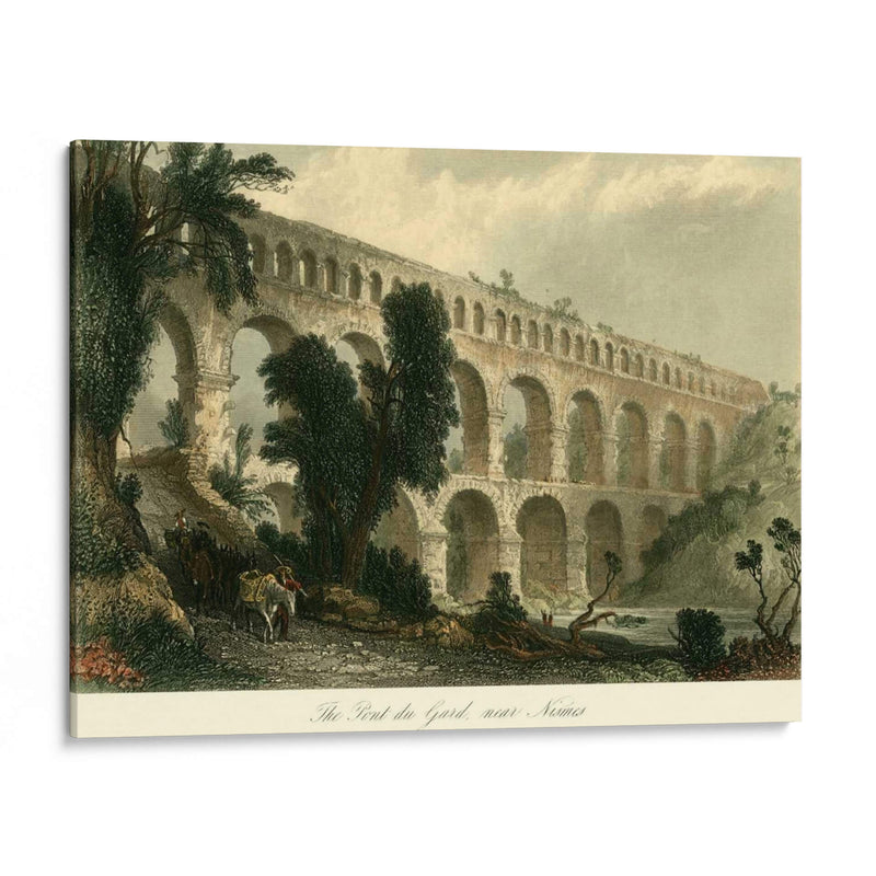 El Pont Du Gard, Cerca De Nismos. - T. Allom | Cuadro decorativo de Canvas Lab