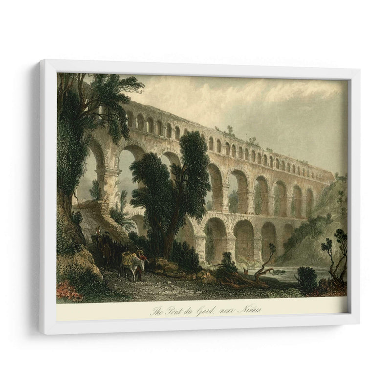 El Pont Du Gard, Cerca De Nismos. - T. Allom | Cuadro decorativo de Canvas Lab