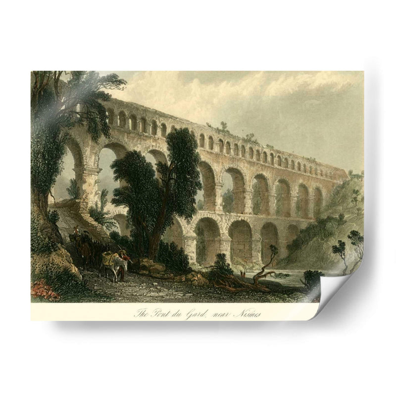 El Pont Du Gard, Cerca De Nismos. - T. Allom | Cuadro decorativo de Canvas Lab