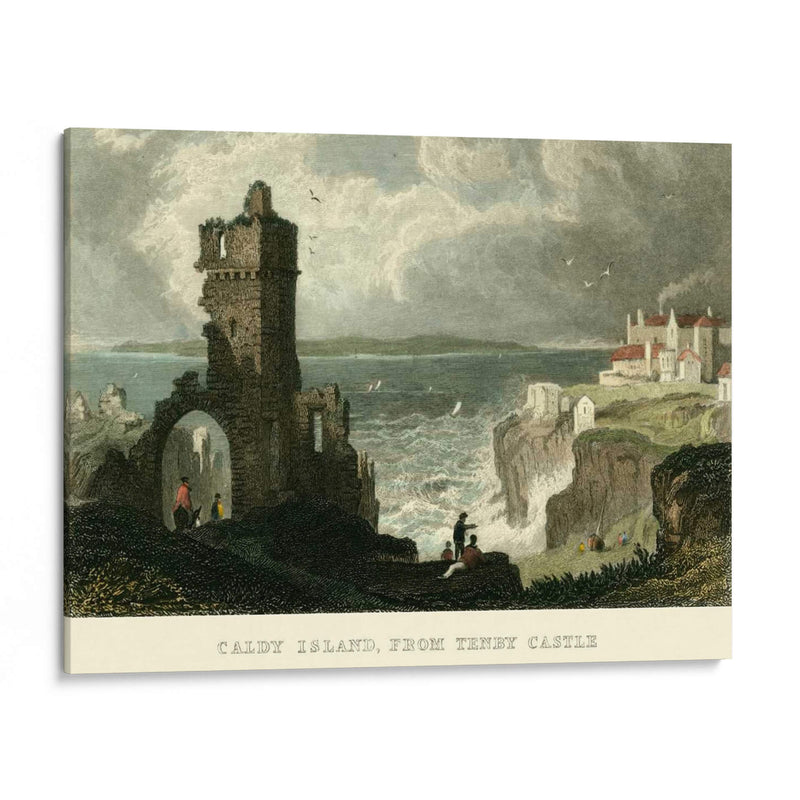 Caldy Island, Desde Tenby Castle. - T. Allom | Cuadro decorativo de Canvas Lab