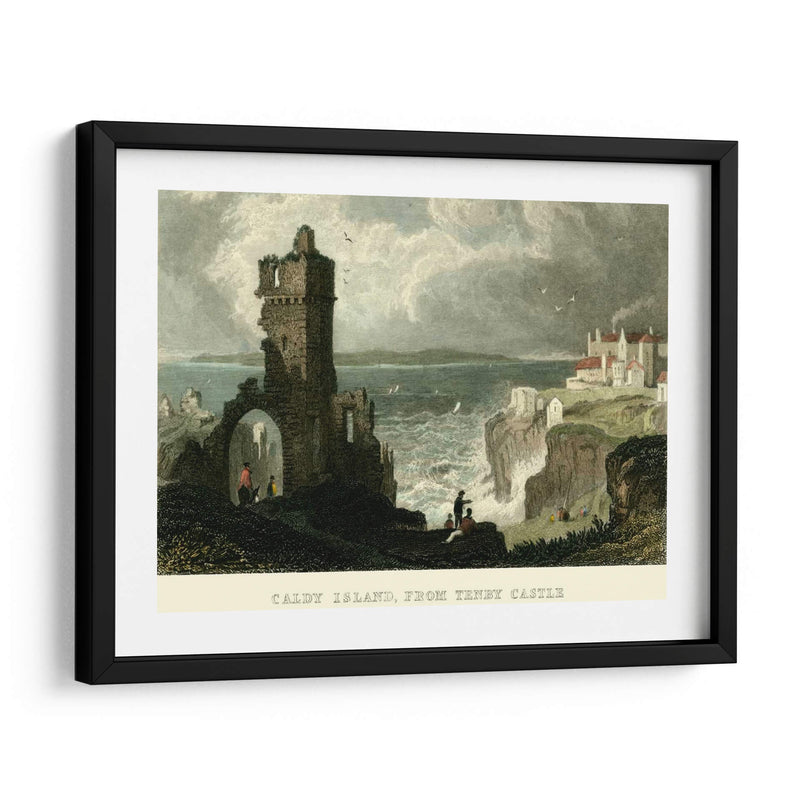 Caldy Island, Desde Tenby Castle. - T. Allom | Cuadro decorativo de Canvas Lab