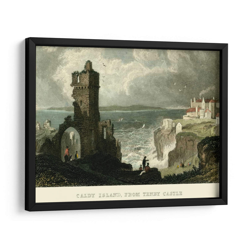 Caldy Island, Desde Tenby Castle. - T. Allom | Cuadro decorativo de Canvas Lab