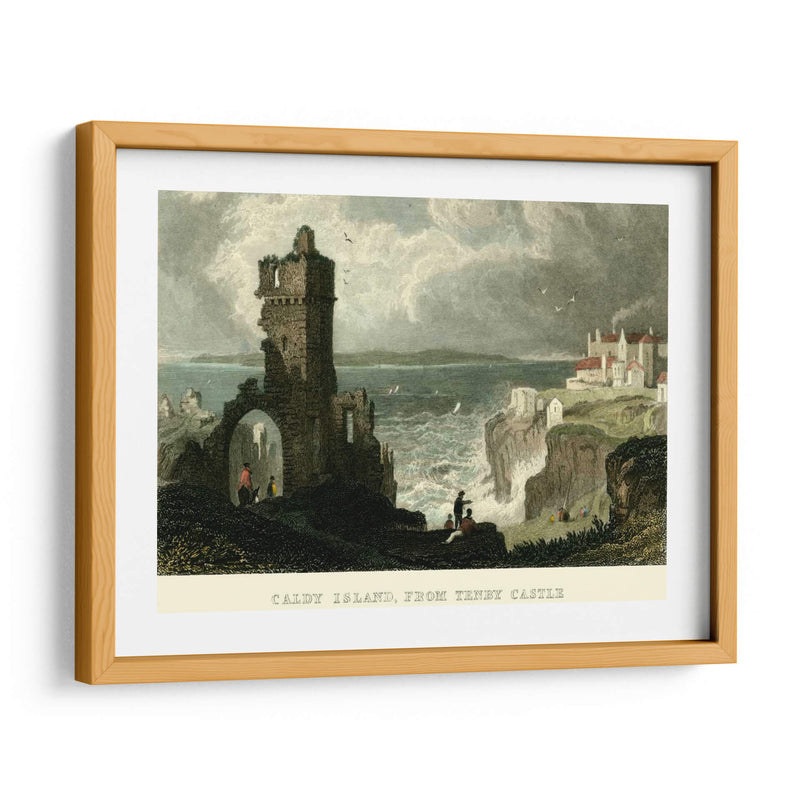 Caldy Island, Desde Tenby Castle. - T. Allom | Cuadro decorativo de Canvas Lab