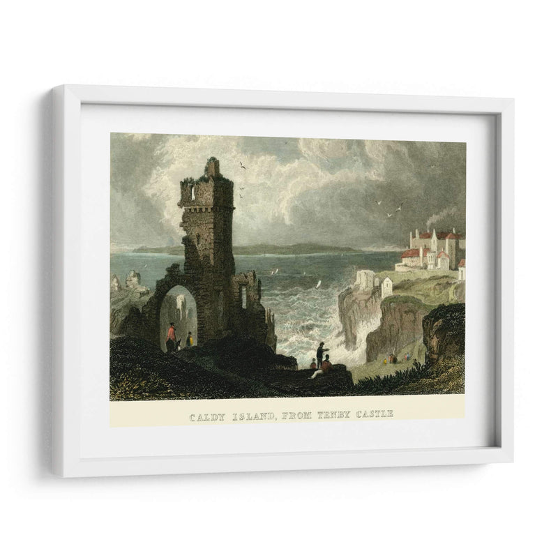 Caldy Island, Desde Tenby Castle. - T. Allom | Cuadro decorativo de Canvas Lab