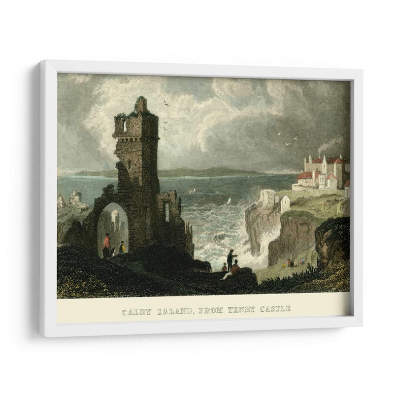 Caldy Island, Desde Tenby Castle. - T. Allom | Cuadro decorativo de Canvas Lab