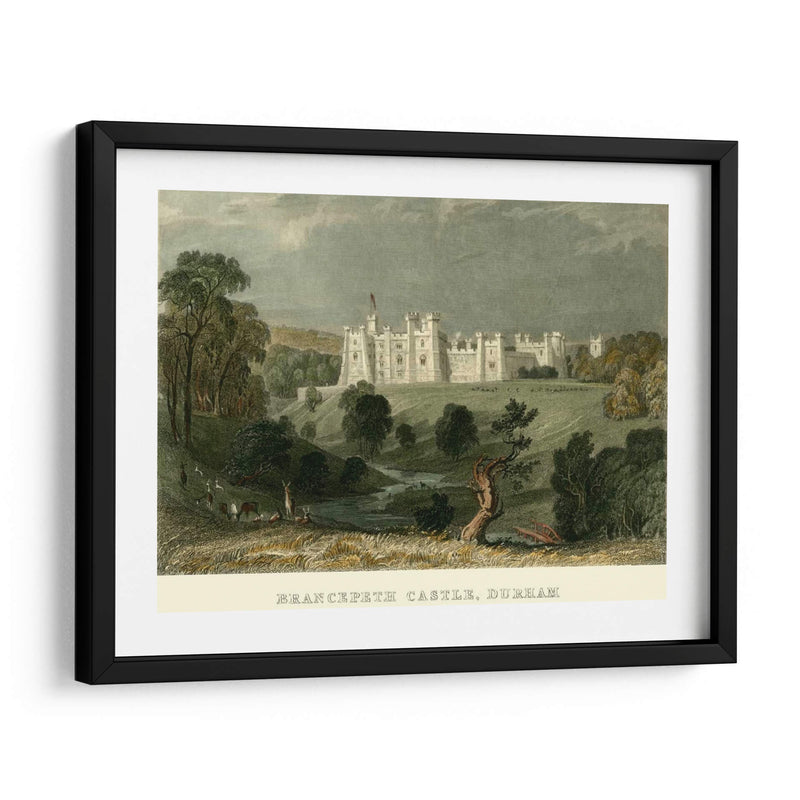 Brancepeth Castle, Durham - T. Allom | Cuadro decorativo de Canvas Lab