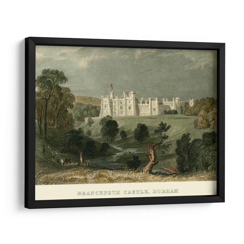 Brancepeth Castle, Durham - T. Allom | Cuadro decorativo de Canvas Lab