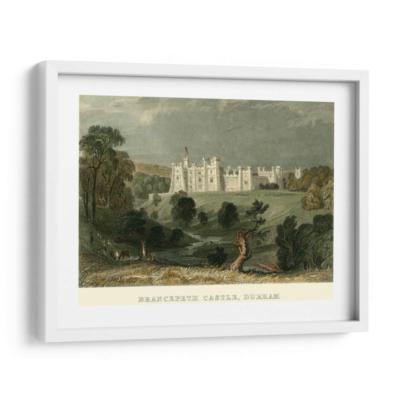 Brancepeth Castle, Durham - T. Allom | Cuadro decorativo de Canvas Lab