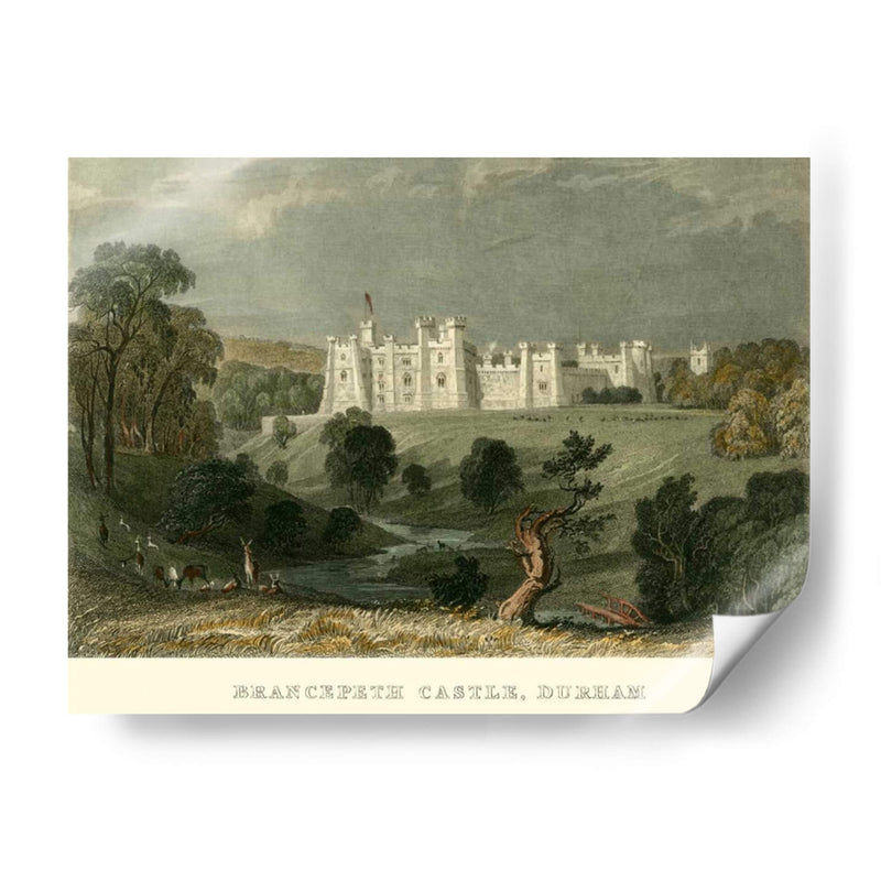 Brancepeth Castle, Durham - T. Allom | Cuadro decorativo de Canvas Lab