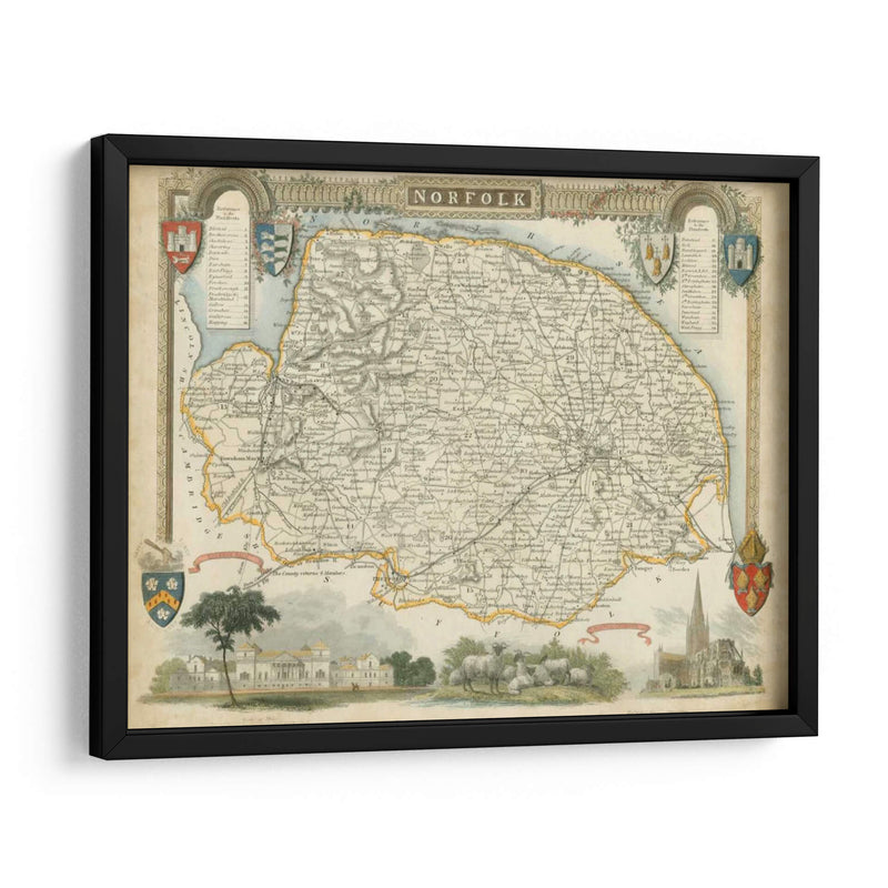 Mapa De Norfolk | Cuadro decorativo de Canvas Lab