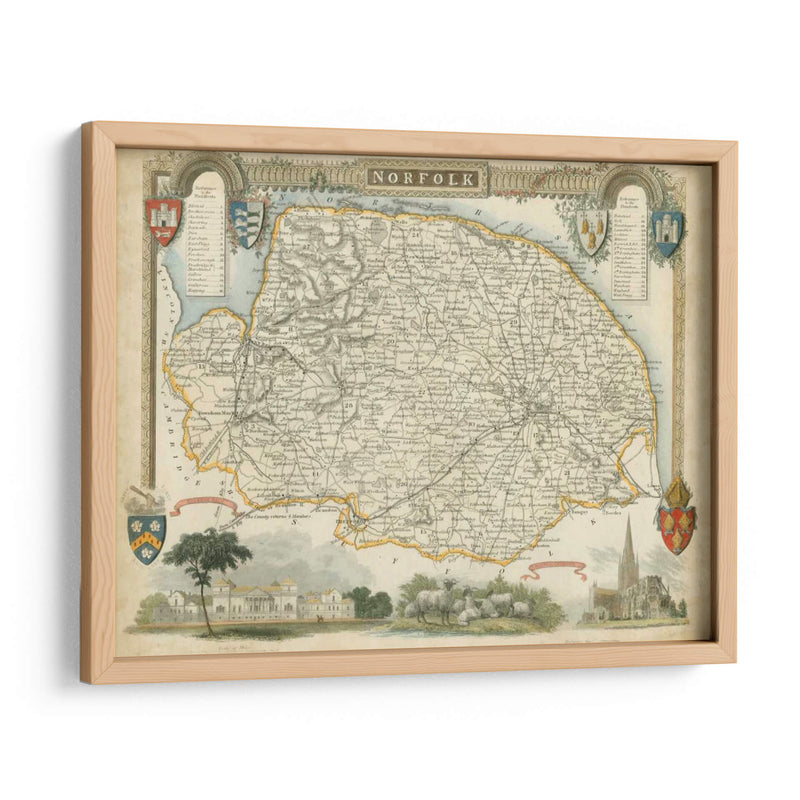 Mapa De Norfolk | Cuadro decorativo de Canvas Lab