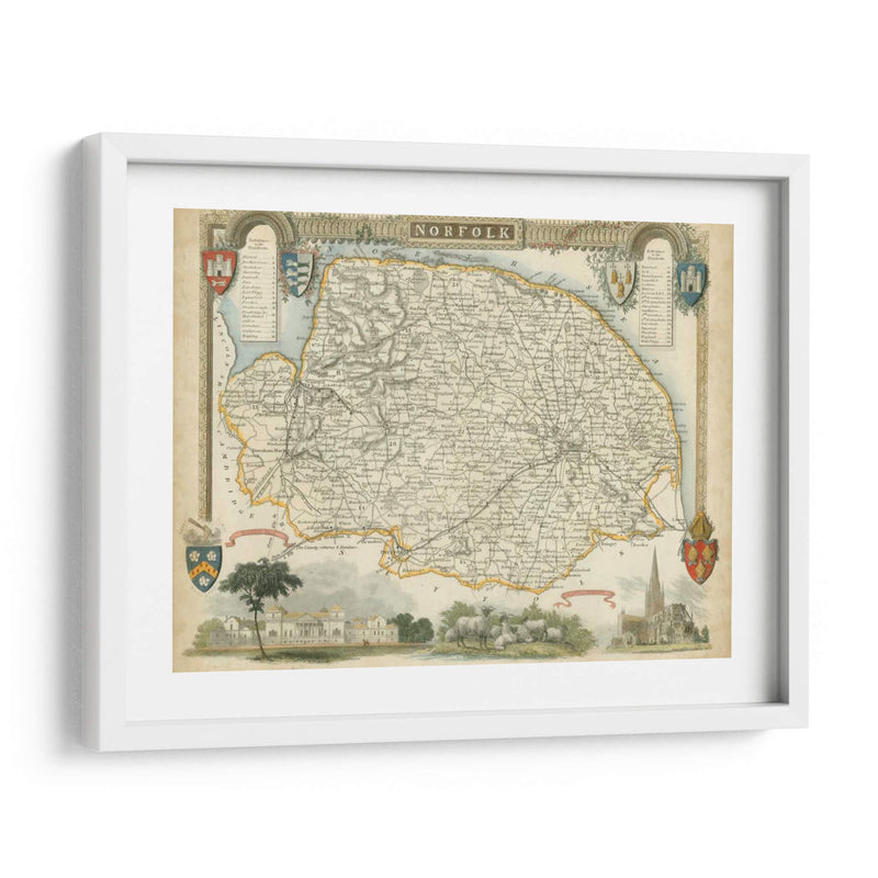 Mapa De Norfolk | Cuadro decorativo de Canvas Lab