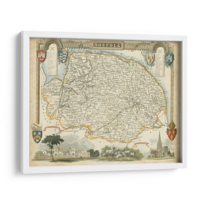 Mapa De Norfolk | Cuadro decorativo de Canvas Lab