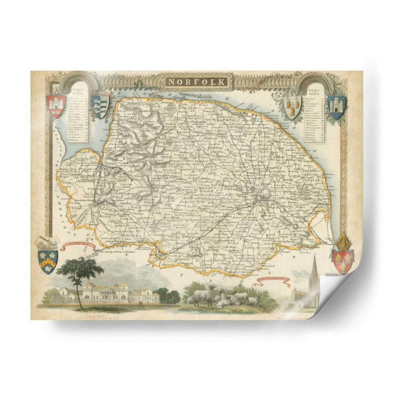 Mapa De Norfolk | Cuadro decorativo de Canvas Lab