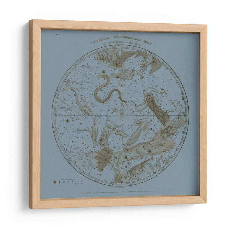 Mapa Circumpolar Sur - W.G. Evans | Cuadro decorativo de Canvas Lab