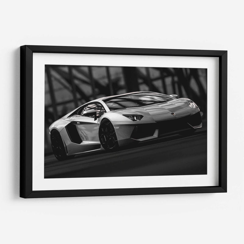 Lamborghini Aventador blanco y negro | Cuadro decorativo de Canvas Lab