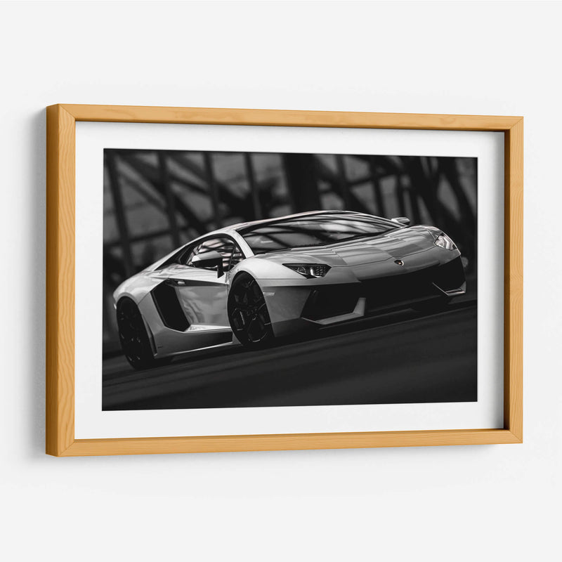 Lamborghini Aventador blanco y negro | Cuadro decorativo de Canvas Lab