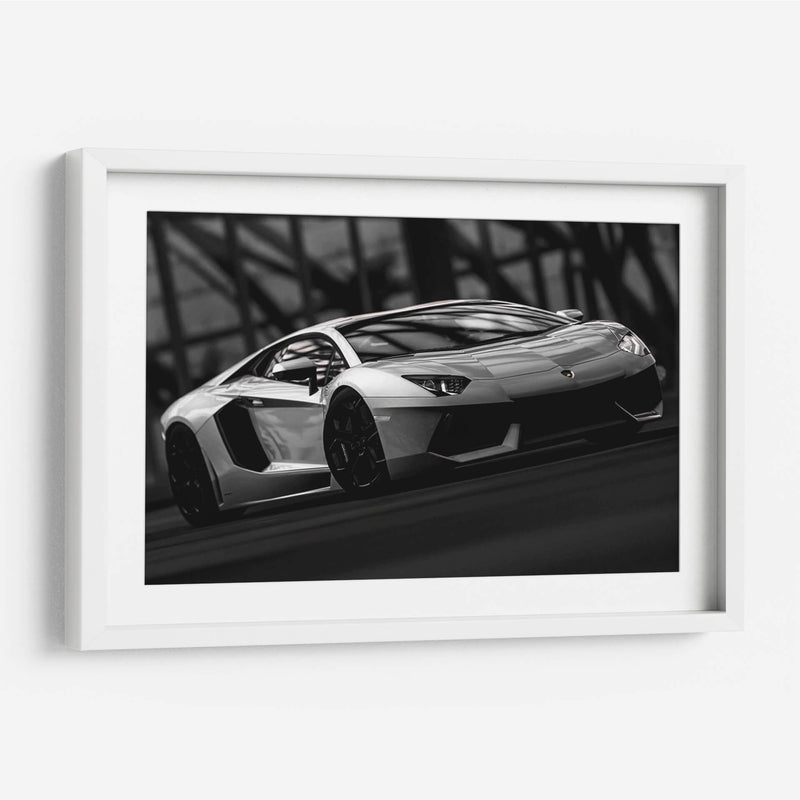 Lamborghini Aventador blanco y negro | Cuadro decorativo de Canvas Lab